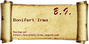 Bonifert Irma névjegykártya
