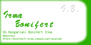 irma bonifert business card